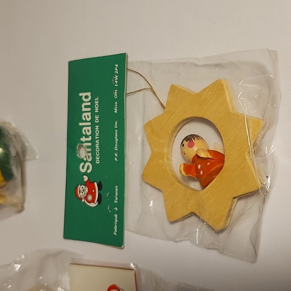 Vintage Wooden Christmas Ornaments,  Santaland - Picture 2 of 5